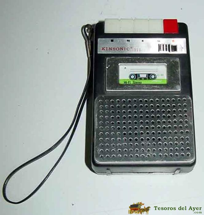 Antiguo Aparato De Radio, Transistor A Pilas - Con Forma De Grabadora Cassete - Marca Kin Sonic - Radio Am -  Funciona - Mide 11 X 7 Cms