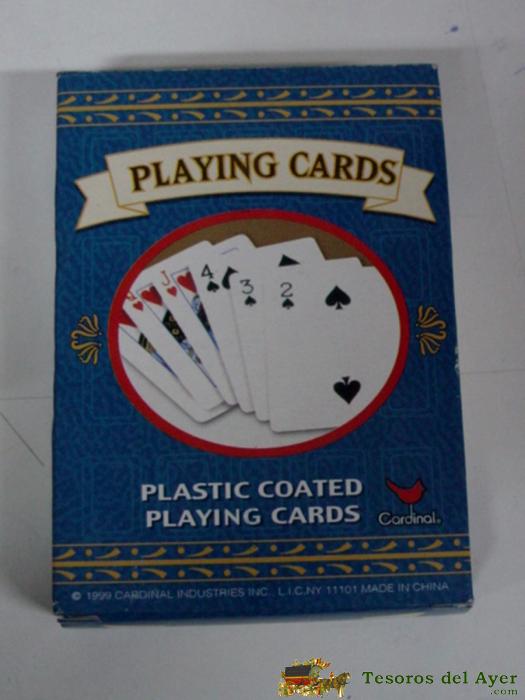 Antigua Baraja De Poker, Playing Cards, Plastic Coated, Con Su Caja, Made In China.