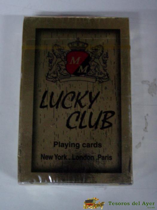 Antigua Baraja De Cartas - Baraja Poker Playing Cards - Con Publicidad De Lucky Club - Completa Con Su Precinto - Old Desk Card.