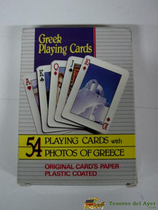 Antigua Baraja De Cartas - 54 Playing Cards Poker - Greek - One Deck Playing Cards With Photos Of The Most Beautifull Greek Places - Old Desk Card.