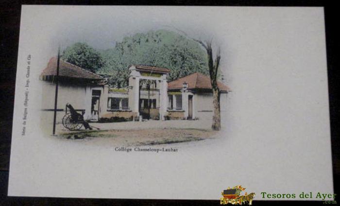 Antigua Postal Saigon - Vietnam, Viet Man - College Chasseloup Laubat - Serie De Saigon - Imp. Claude Et Cie. - No Circulada.