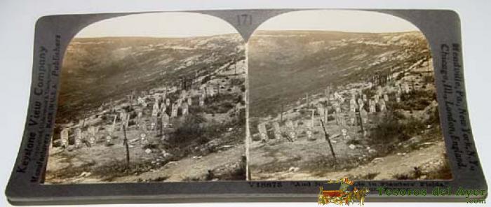 Cementeri Valle Foulon (francia) - Ed. Keystone View Company - Made In U.s.a - Mide 18 X 9 Cms.