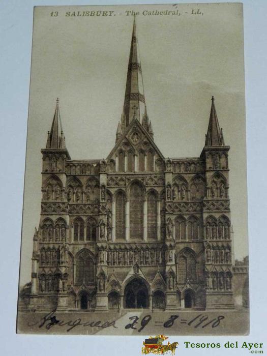 Antique Postcard - England - Salisbury - The Cathedral - Ll. - 13 - Circulate - United Kingdom