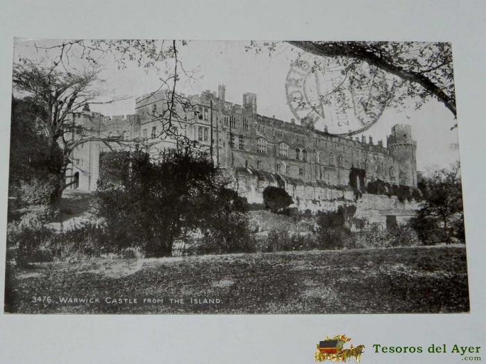 Antique Postcard - England - Warwick Castle From The Island - L. Salmon - 3476 - Circulate - United Kingdom