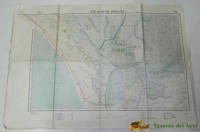 Antiguo Mapa Del Palacio De Do�ana - Huelva, Sevilla - Ed. Por El Instituto Geografico Catastral - Mide 71 X 49 Cms.