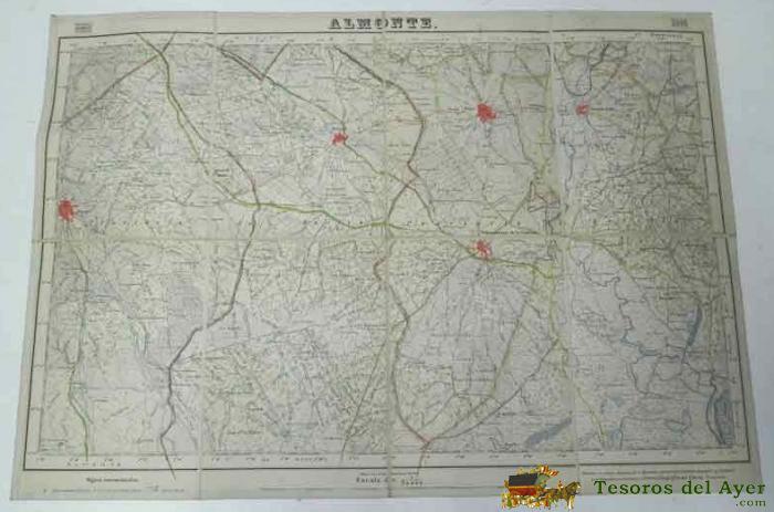 Antiguo Mapa De Almonte - Huelva - Del Servicio Geografico Del Ejercito - 1� Edicion 1948 - Escala 1 / 50000 - Entelado - Mide 64 X 45 Cms.