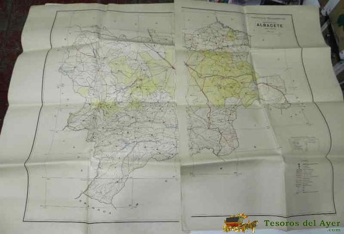 Antiguo Mapa Del Instituto Geografico De La Provincia De Albacete - Escala 1:200.000 - A�o 1940 - En Dos Pliegos - Mide 130 X 100 Cms. 
