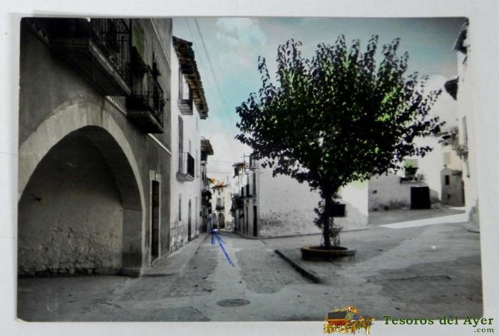 Antigua Postal De Valjunquera (teruel) Calle Mayor Y Arcos Lonja - Ed. Sicilia - Escrita