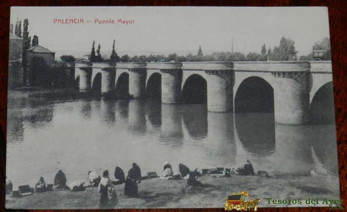 Antigua Postal De Palencia : Abundio Z. Menendez - Lavanderas En El Rio. Puente Mayor. Casta�eira, Sin Circular