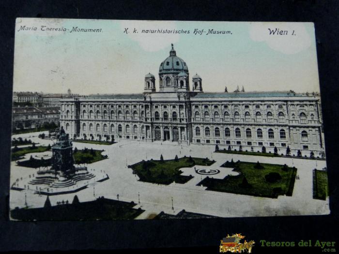 Antigua Postal, Viena, Museo De Historia Natural, Circulada