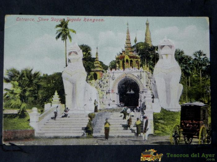 Antigua Postal, Rangoon, Shwe Dagon Pagoda, No Circulada