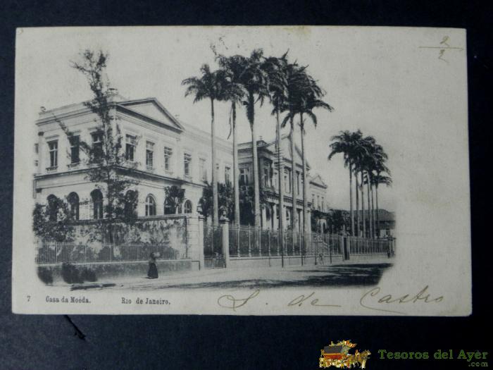 Antigua Postal, Rio De Janeiro, Casa De Moeda, Sin Dividir, Circulada