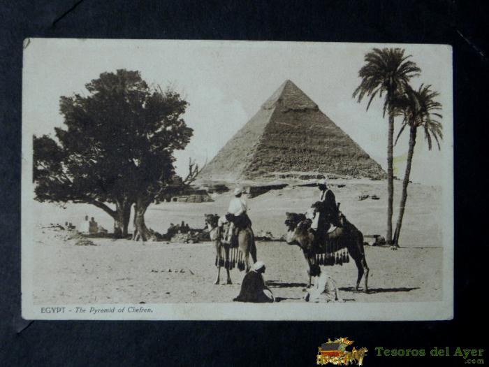 Antigua Postal, Cairo, Piramide De Kefren, Circulada