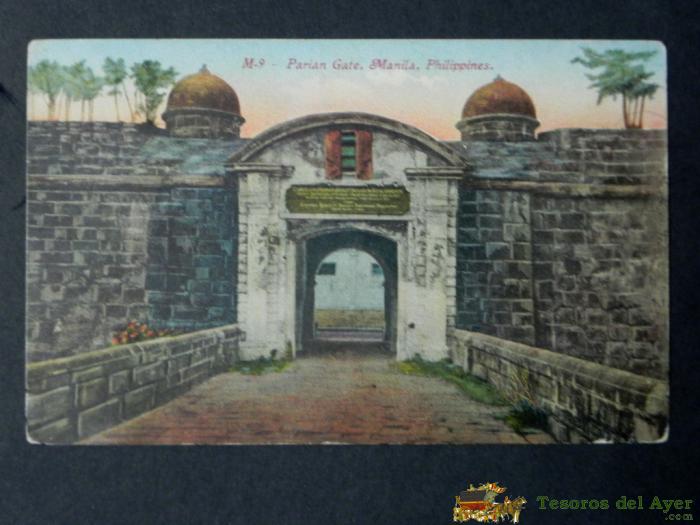 Antigua Postal, Manila, Puerta Parian, Circulada