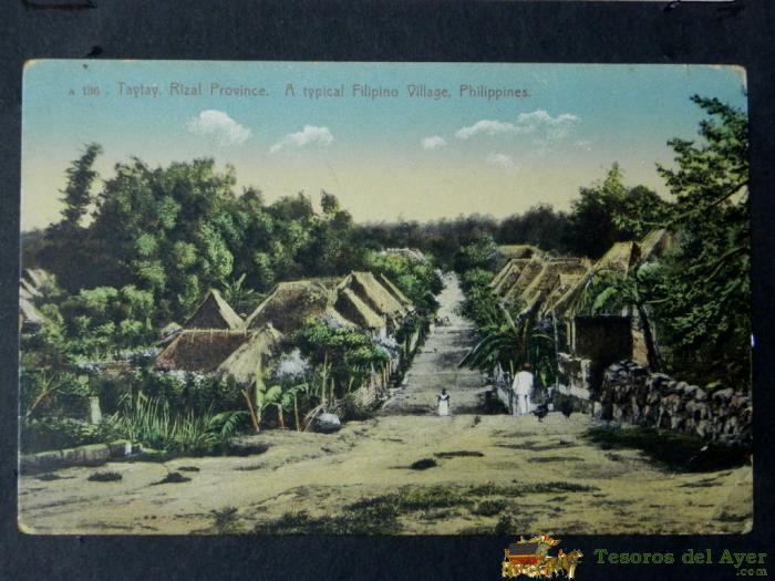 Antigua Postal, Taytay, Tipica Villa Filipina, No Circulada