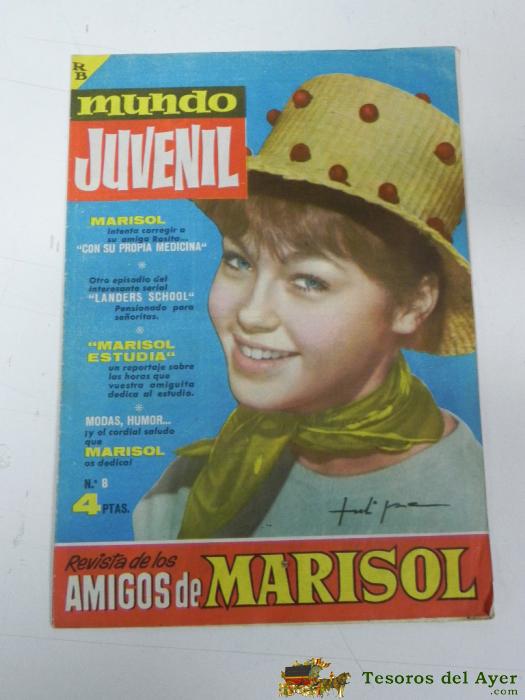 Antigua Revista Mundo Juvenil, Revista Amigos De Marisol. Marisol. N� 8, 16 Pag, Mide 30 X 21 Cms.