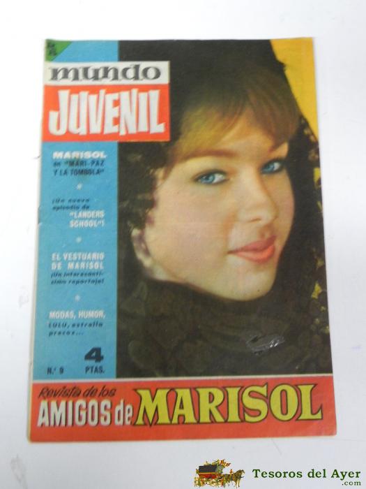 Antigua Revista Mundo Juvenil, Revista Amigos De Marisol. Marisol. Pepa Flores, N� 9, 16 Pag, Mide 30 X 21 Cms.
