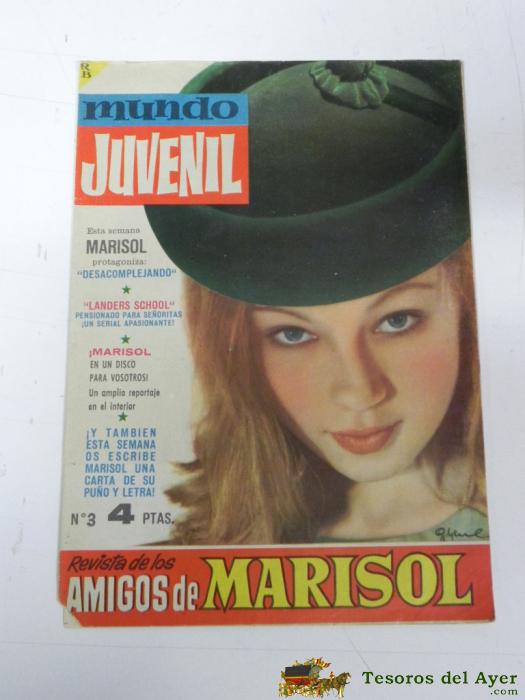 Antigua Revista Mundo Juvenil, Revista Amigos De Marisol. Marisol. Pepa Flores, N� 3, 16 Pag, Mide 30 X 21 Cms.