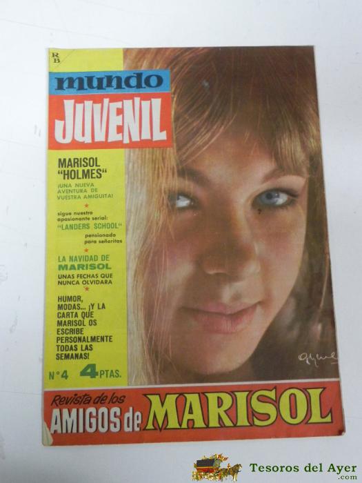 Antigua Revista Mundo Juvenil, Revista Amigos De Marisol. Marisol. Pepa Flores, N� 4, 16 Pag, Mide 30 X 21 Cms.