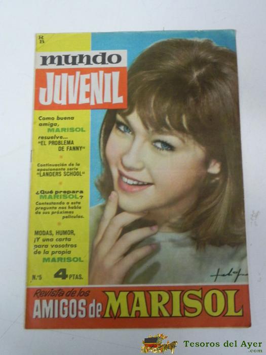 Antigua Revista Mundo Juvenil, Revista Amigos De Marisol. Marisol. Pepa Flores, N� 5, 16 Pag, Mide 30 X 21 Cms.