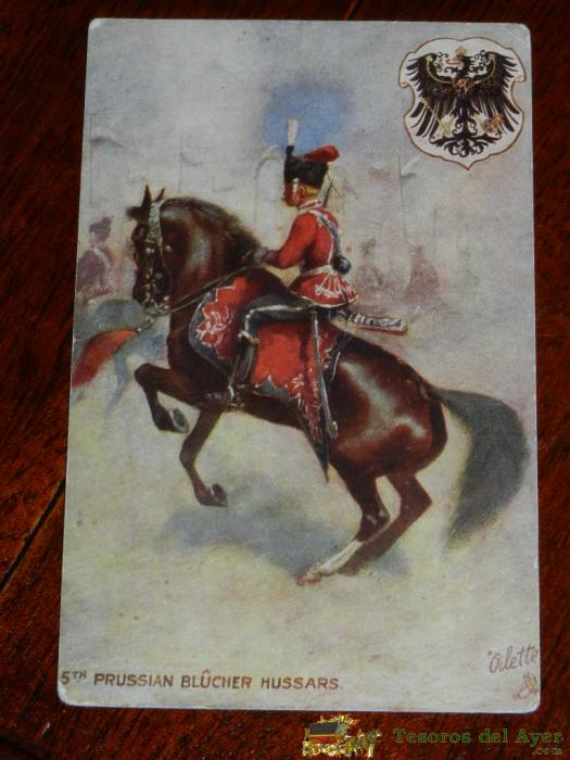 Antigua Postal, Prussian Bl�cher Hussars, Prusia Blucher H�sares, No Circulada