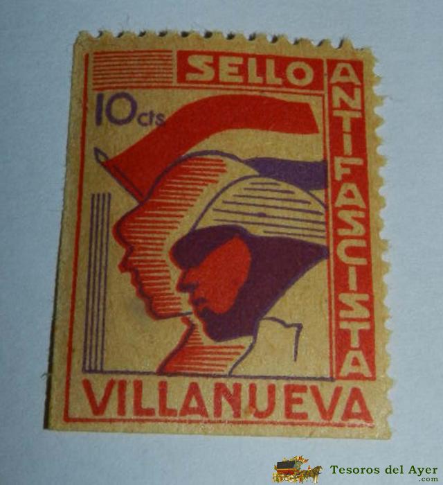Sello Guerra Civil, Antifascista, Villanueva