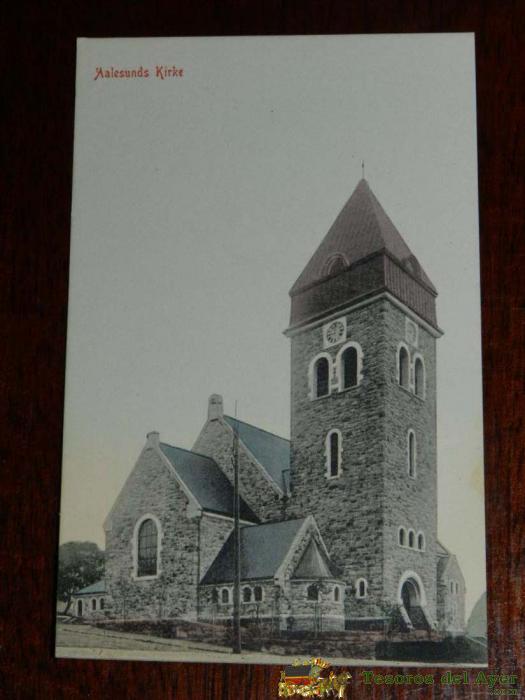 Antigua Foto Postal, Aalesunds Iglesia, Sin Circular, Gammalt Foto Vykort, Aalesunds Kirke, Usirkulert