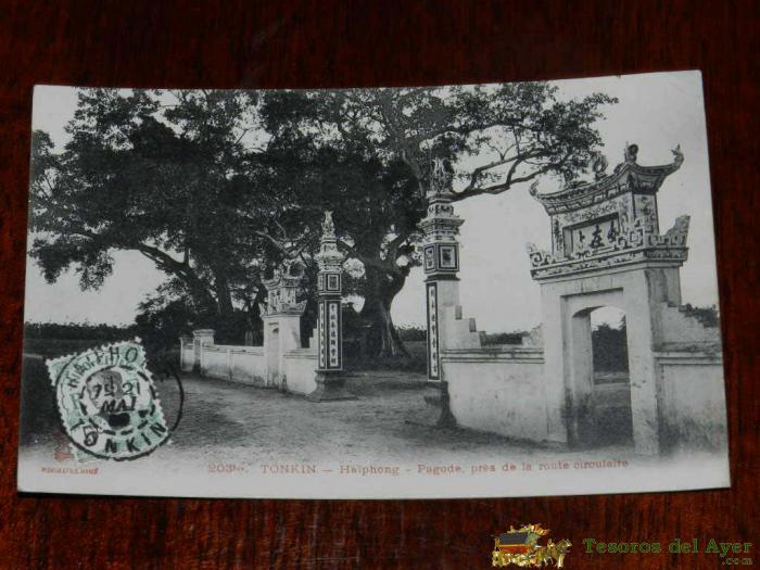 Antigua Postal, Tonkin, Pagoda, Cerca De La Carretera De Circunvalaci�n, Ancienne Postale, Prasat-keo, Pagode, Pres De La Route Circulaire, Distribu�