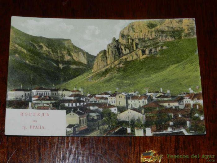 Antigua Postal, Vista De Un Pueblo En La Falda De Una Monta�a, Sin Circular
