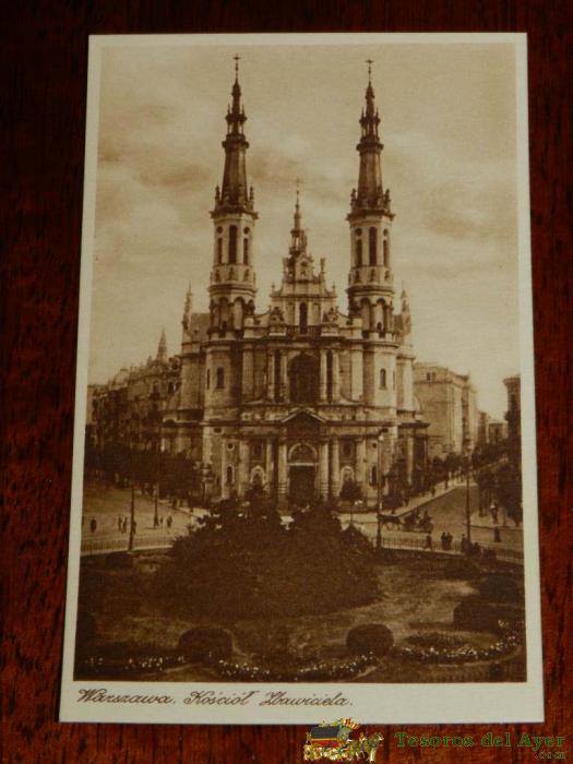 Antigua Foto Postal, Varsovia, Iglesia Ibaurciela, Sin Circular, Warszawa, Kosciol Ibaurciela, Uncirculated