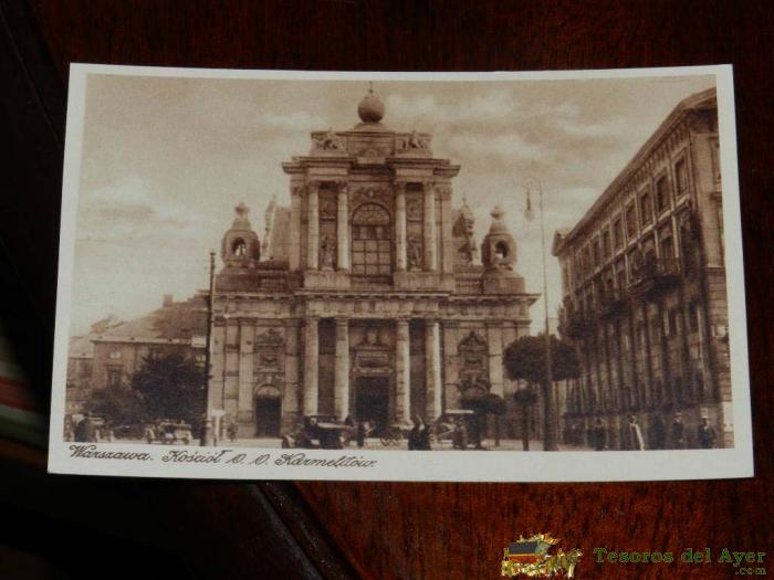 Antigua Foto Postal, Varsovia, Iglesia Carmelita, Sin Circular, Warszawa, Pomnik Kosciol Karmelit�w, Uncirculated