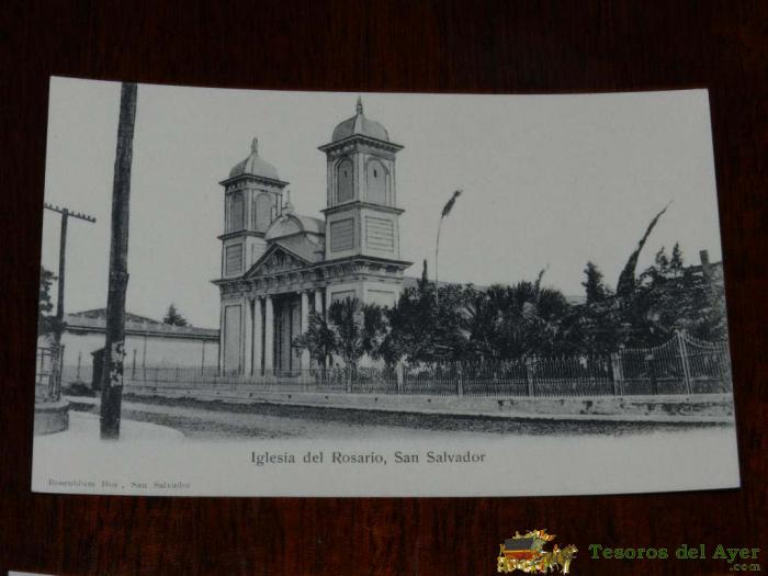 Antigua Foto Postal, El Salvador, Iglesia Del Rosario, Sin Circular, Sin Dividir, El Salvador, Church Of The Rosary, Uncirculated, Undivided