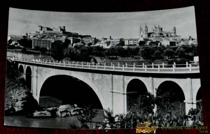 Antigua Foto Postal De Alca�iz, Teruel,  N.36, Puente De Piedra Sobre El Rio Guadalupe, Circulada, Ed. Sicilia.