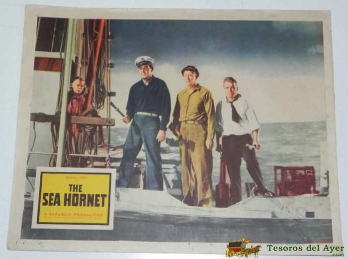 Antiguo Cartel, Cartelera De Cine De La Pelicula The Sea Hornet, Herbert J. Yates, Mide 35 X 28 Cms, En Carton, Con Algun Ligero Desperfecto.