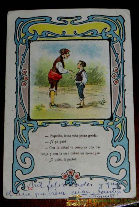 Antigua Postal De Saturnino Calleja .- Serie Humor�stica N� 30, Circulada En 1902 Sin Dividir