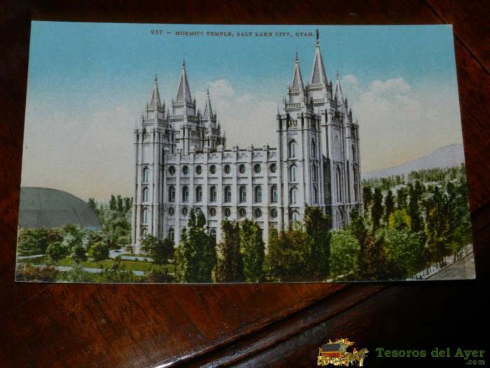 Antigua Foto Postal, Salt Lake City, Templo Morm�n, No Circualda, Old Photo Postcard, Salt Lake City, Mormon Temple, Uncirculated