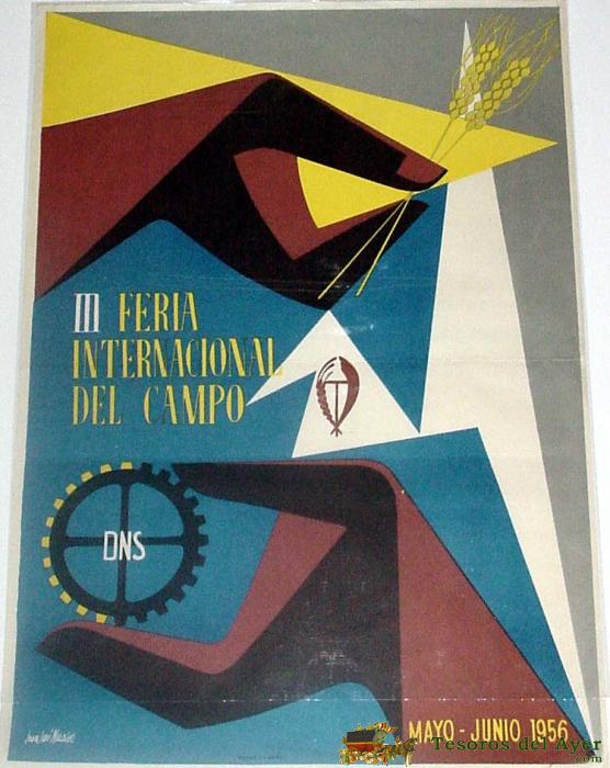 Antiguo Cartel De Madrid Iii Feria Internacional Del Campo, Ilustrado Por Juan Jose Morales, 1956 � Mide 35 X 50 Cms.