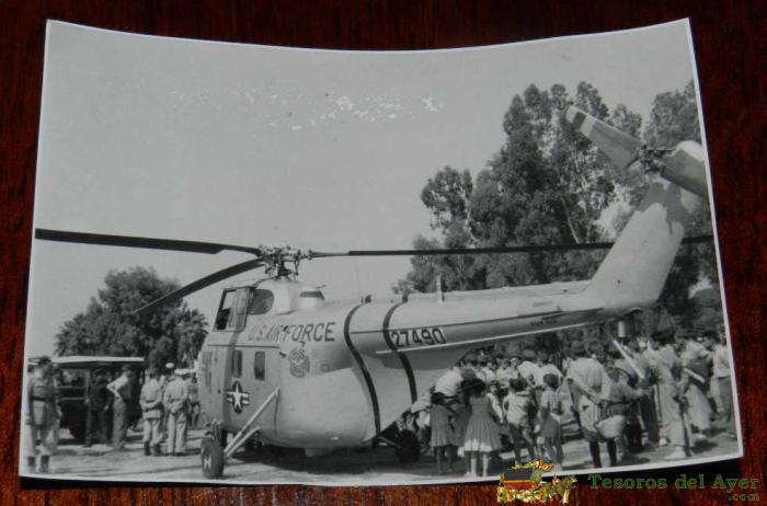 Antigua Foto Postal, Sahara, Helicoptero De Usa Air Force, No Circulada