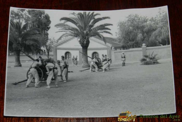 Antigua Foto Postal, Sahara, Legionarios Espa�oles Preparando Artilleria, No Circulada