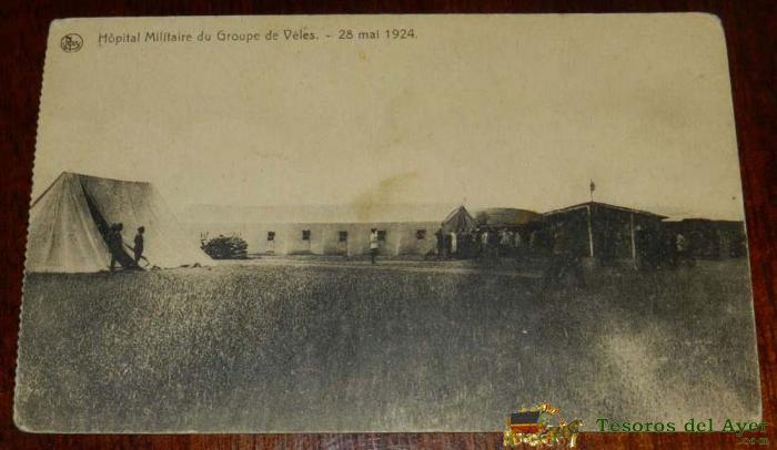 Antigua Postal De Belgica, Hopital Militaire Du Groupe De Veles, 28mai 1924, Nels, Sin Circular