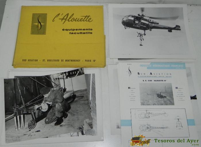 Antiguo Catalogo Frances De Los Helicopteros Alouette A�o 1961, Junto Con 21 Fotografias De Helicopteros, Todo Ello Mide 28 X 21 Cms. Aproximadamente.