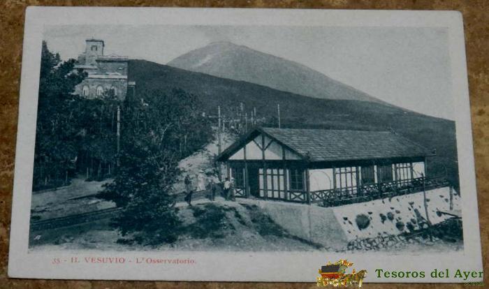 Antigua Postal De Il Vesuvio, N. 35, Observatorio, No Circulada.