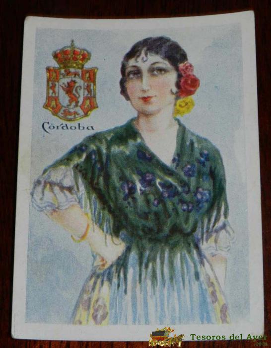 Antiguo Cromo De Cordoba, Traje Regional - Publicidad De Chocolates Amatller - Mide Un Poquito Menos Que Una Postal 10 X 6,8 Cms. 