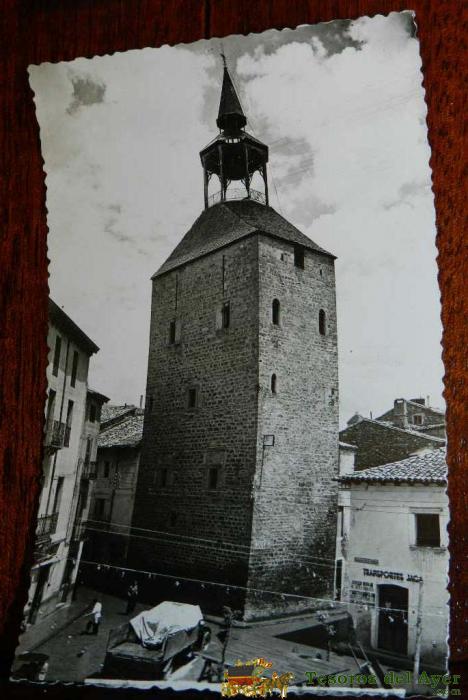 Antigua Foto Postal De Jaca, N. 18, Torre Del Reloj Siglo Xv, No Circulada, Ed. Postales Victoria.