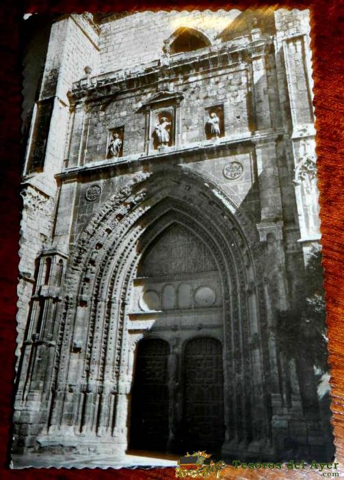 Antigua Foto Postal De Palencia, Catedral, Puerta De Los Reyes, Ed. Sicilia, Circulada