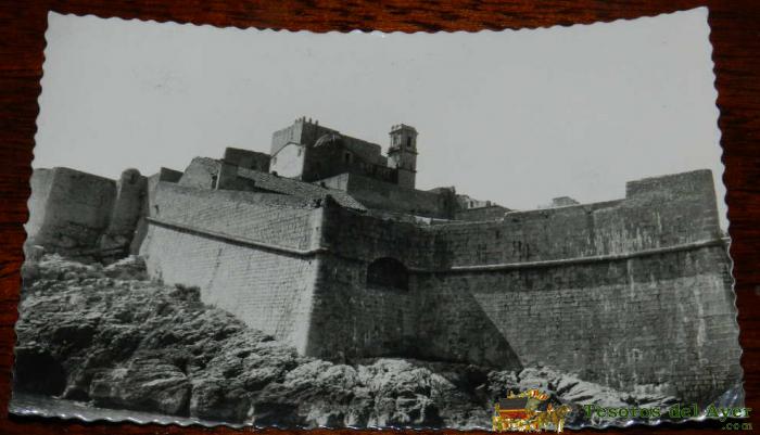 Antigua Foto Postal De Pe�iscola (castellon) Castillo Del Papa Luna, Daniel Arbones 18, Circulada