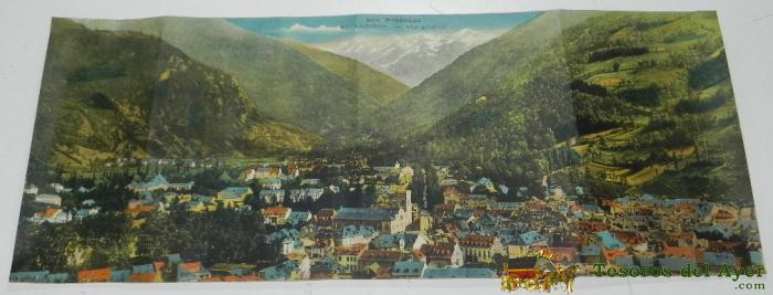 Grandisima Fotografia Coloreada De Luchon, N. 28, Los Pirineos, Vista General, Tiene Algun Doblez, Mide 27 X 23 Cms. 