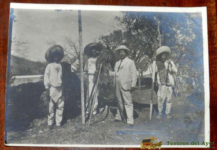 Antigua Fotografia De Cuernavaca (mexico) Hacienda De San Carlos, Morelos, 1908, Mide 17 X 12 Cms. Excepcional. Old Photograph Of Cuernavaca (mexico) Hacienda De San Carlos, Morelos, 1908, Measures 17 X 12 Cms. Exceptional
