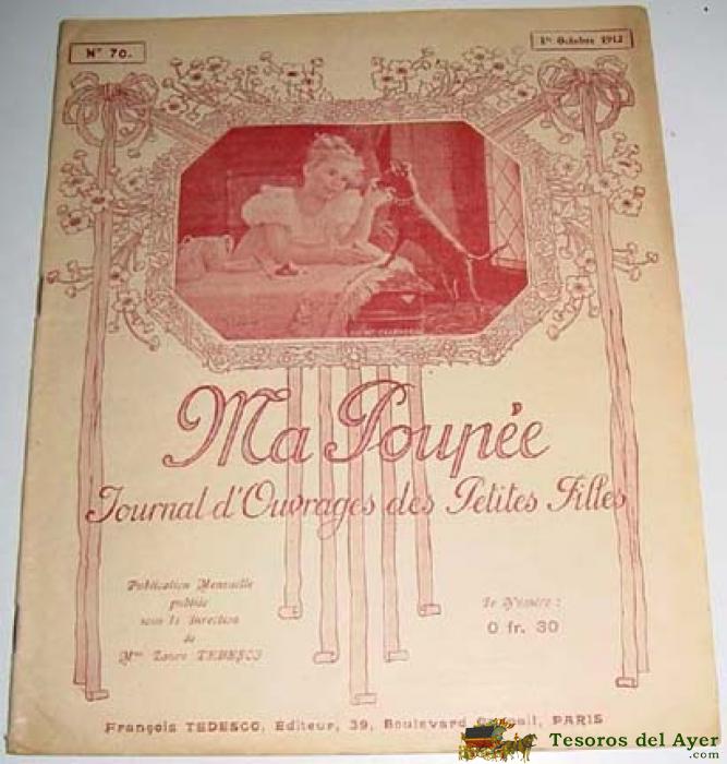 Antigua Revista De Ni�as Y Mu�ecas - Ma Poupee N� 70 - 1912 - En Frances - Journal D�ouvrages Des Petites Filles 24 Paginas - Mide 27 X 22 Cms.