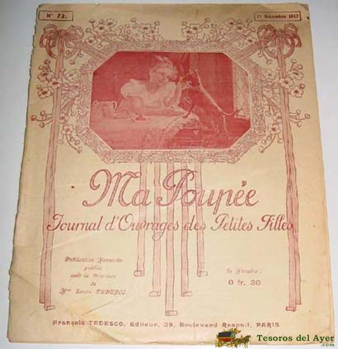 Antigua Revista De Ni�as Y Mu�ecas - Ma Poupee N� 72 - 1912 - En Frances - Journal D�ouvrages Des Petites Filles 24 Paginas - Mide 27 X 22 Cms.